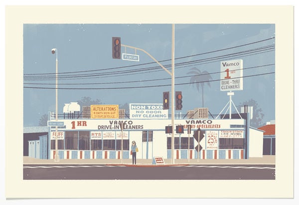 Retro Scene Architecture Illustrations