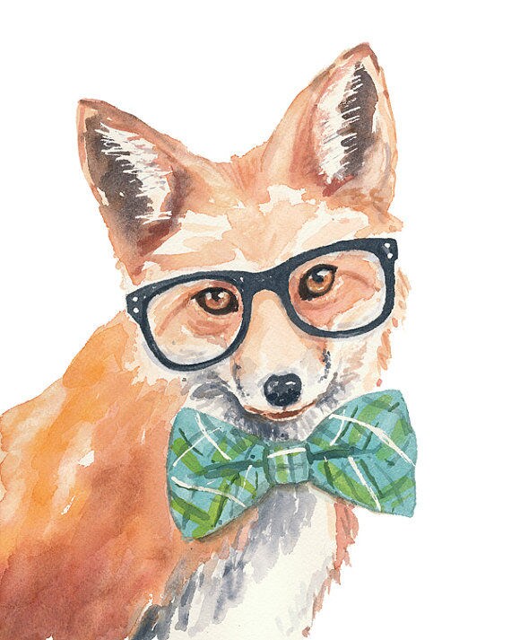 Whimsical Hipster Animal Watercolors