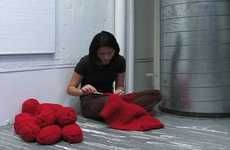 Knitted Cocoon Performance Art