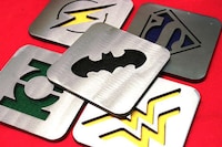 Steel Superhero Insignia Coasters Image 2