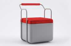 Metal-Framed Poufs