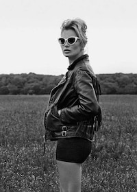 Greyscale Biker Chick Editorials Image 3