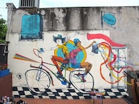 Whimsical Vibrant Bicycle Murals Image 8