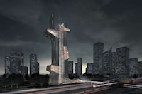 Asymmetrical Vertical Architecture Image 3