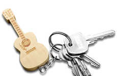 Wooden Guitar Keychains