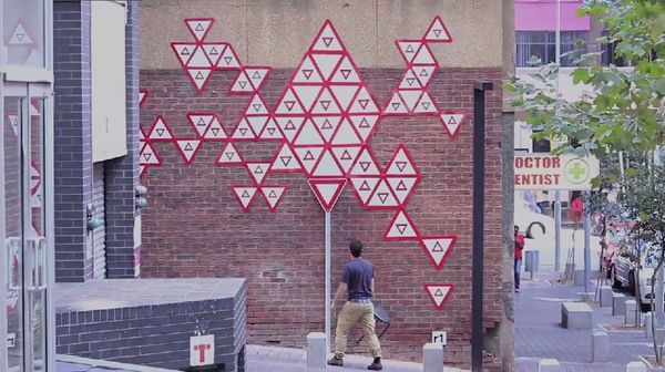 Kaleidoscopic Traffic Sign Art