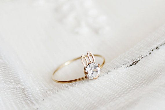 Glittering Rabbit Rings
