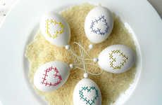 Delicately Embroidered Eggs
