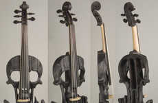 Hand-Carved Skull Violins