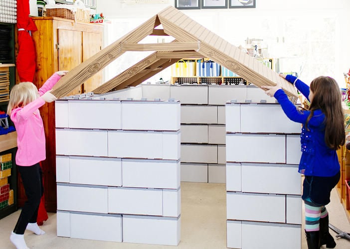 LEGO-Like Cardboard Forts