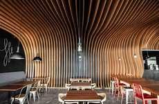 Undulating Timber Coffeehouses