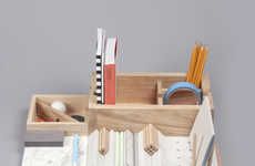 Marble-Wood Stationery Organizers
