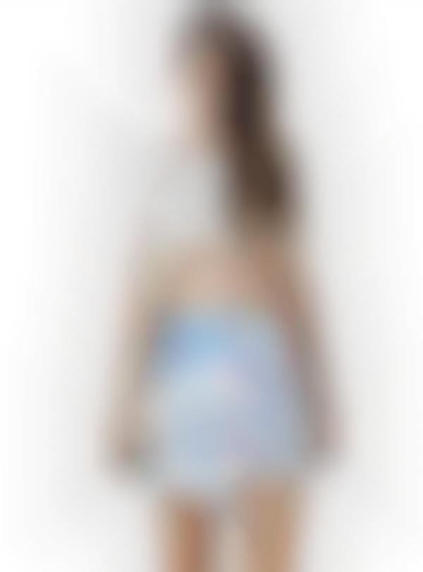 Holographic Mini Skirt Fashions
