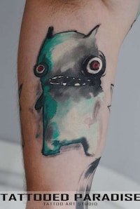 Cartoonish Watercolor Tattoos Image 2