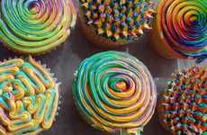 Psychedelic Technicolor Cupcakes