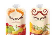 Mustachioed Baby Food Branding