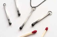 Silver Matchstick Necklaces