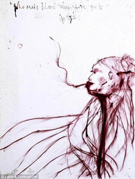 Lipstick Drawn Self-Portraits