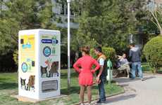 Pet-Feeding Recycling Bins