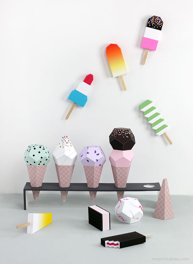 Paper Ice Cream Playsets