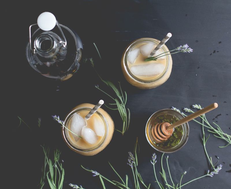 Lavender-Infused Iced Lattes