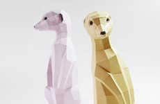 Geometric Meerkat Sculptures