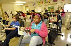 Literacy-Enhancing Desk Bikes