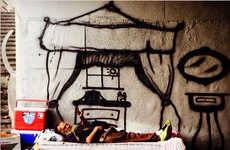 Spray Painted Homeless Homes