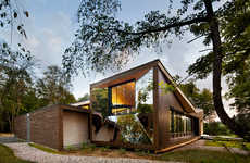 Mirrored Forested Cabins