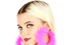 Fur-Trimmed Hoop Earrings