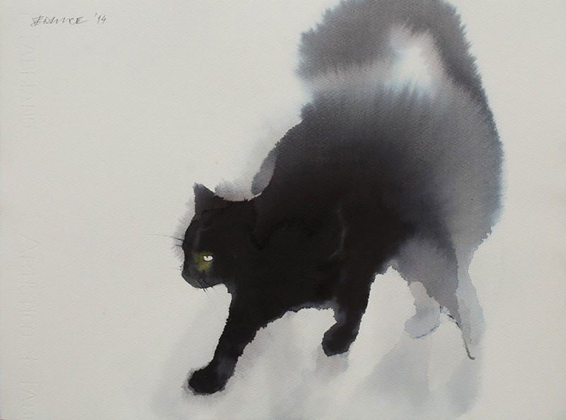 Watercolor Cat Paintings