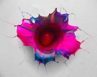 Paint-Splattered Flower Depictions Image 6