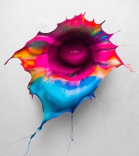 Paint-Splattered Flower Depictions Image 7