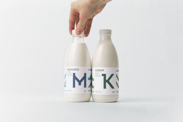 Typographic Dairy Containers