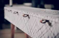 Crosshatched Console Tables