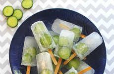 Boozy Cucumber Ice Pops