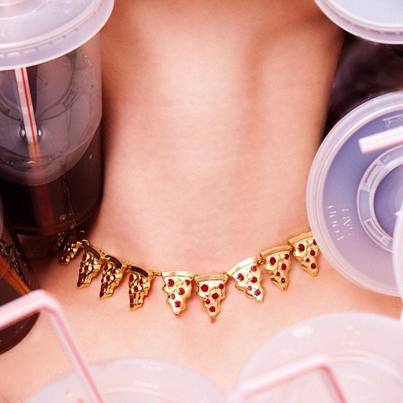 Gold Pizza Necklaces