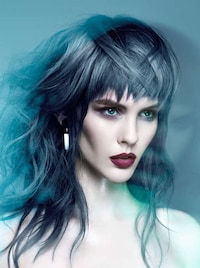 Blue-Tinged Hair Photography Image 3