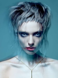 Blue-Tinged Hair Photography Image 5