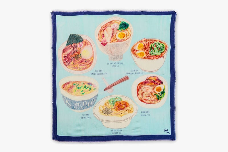 Ramen-Printed Scarves