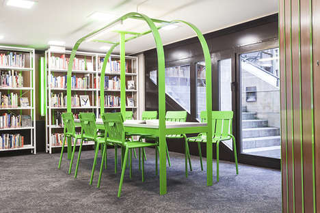 Retro-Modern Library Decor