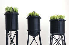 Water Tower Plant Holders