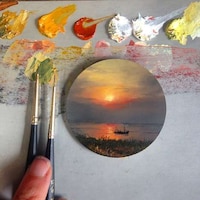 Circular Plexiglass Paintings Image 6
