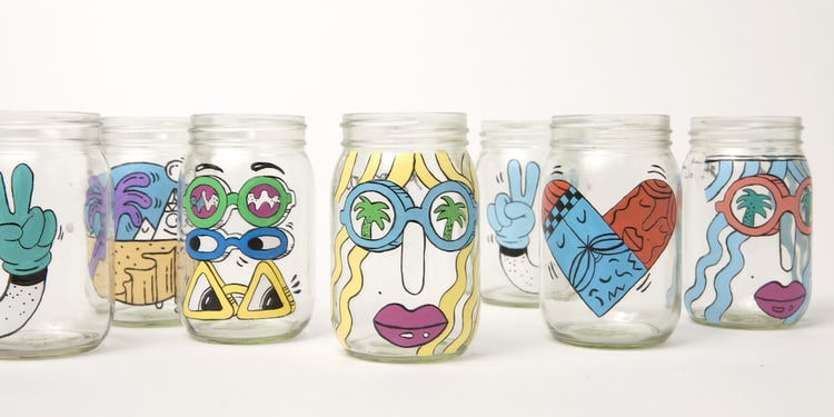 Hand-Painted Coffee Jars