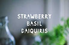 Basil Strawberry Daiquiris