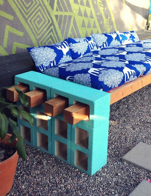 DIY Cement Block Benches