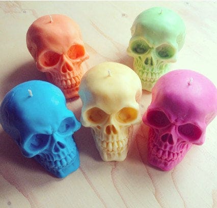 Chromatic Skull Candles