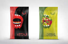 Monster-Labeled Sauce Packets
