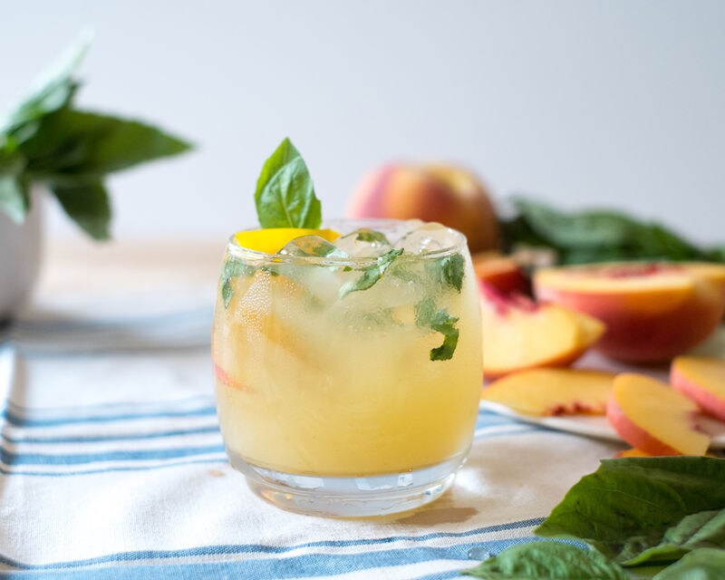 Peach Tomato Basil Cocktails