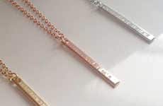 Engraved Coordinate Necklaces